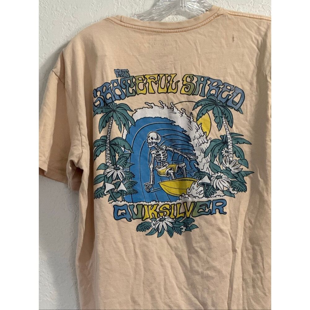 Quiksilver grateful shred surfer surf skeleton t shirt size M